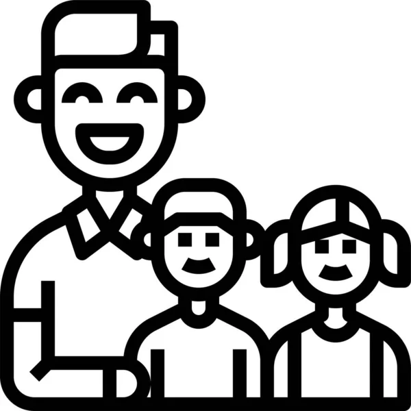 Familia Padre Niños Icono — Vector de stock