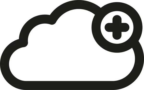 Tambahkan Ikon Data Cloud Dalam Gaya Outline - Stok Vektor