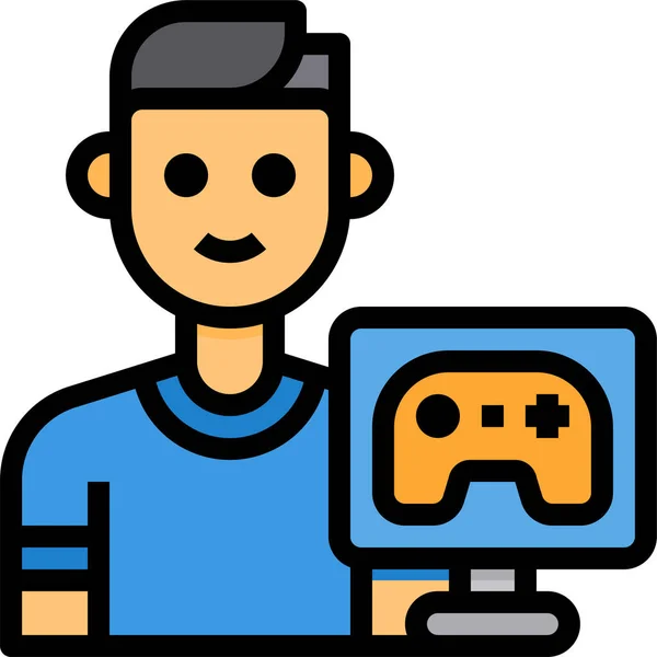Game Occupation Gamer Icon — Stock Vector