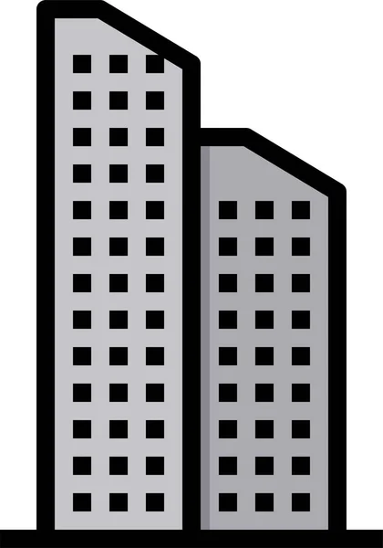 Skyscraper Building Tower Icon — Stock Vector