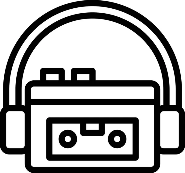 Ícone Música Multimídia Cassete Categoria Dispositivos Eletrônicos Aparelhos —  Vetores de Stock
