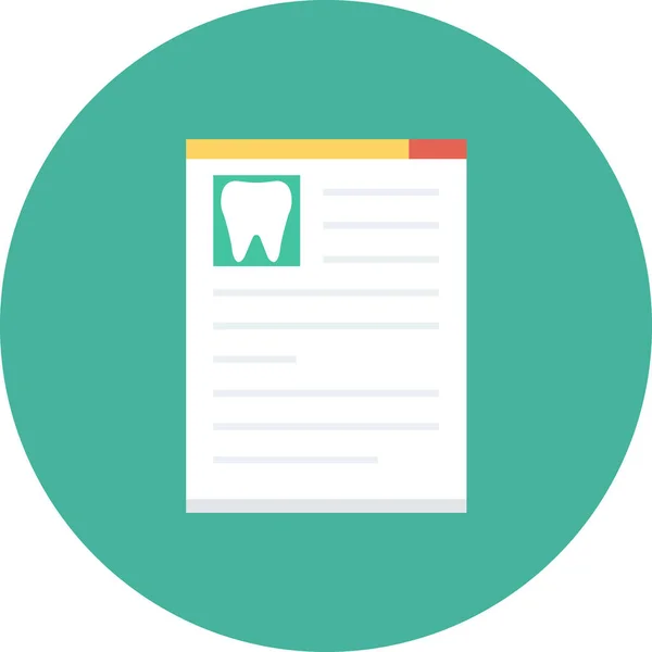 Dentist Medical Report Icon Flat Style — Stock Vector