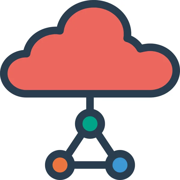 Cloud Computing Apparaten Pictogram Gevulde Outline Stijl — Stockvector