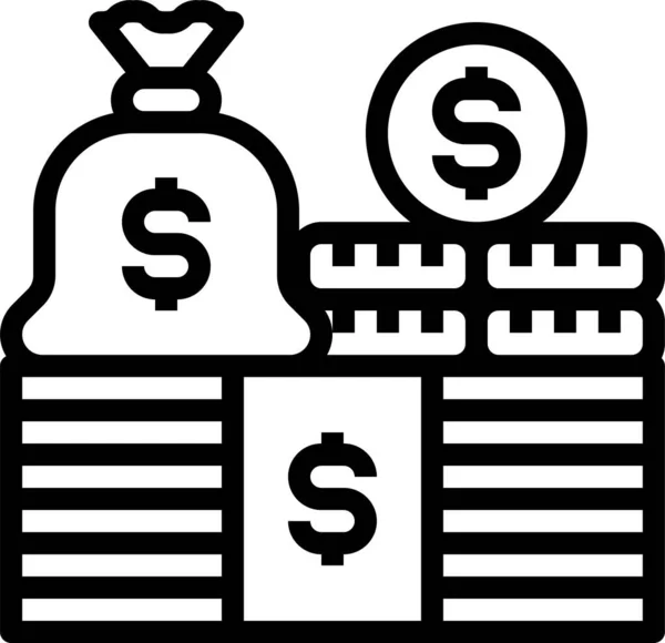 Ikone Der Geldstapelwirtschaft — Stockvektor