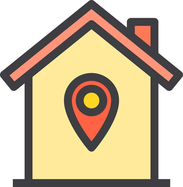 Home Location Property Icon Filled Outline Style — Stock Vector