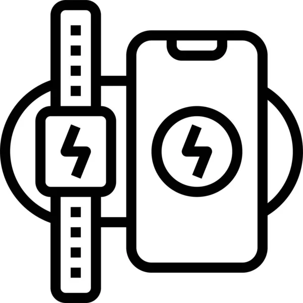 Cargador Batería Icono Teléfono Inteligente Categoría Dispositivos Electrónicos Electrodomésticos — Archivo Imágenes Vectoriales