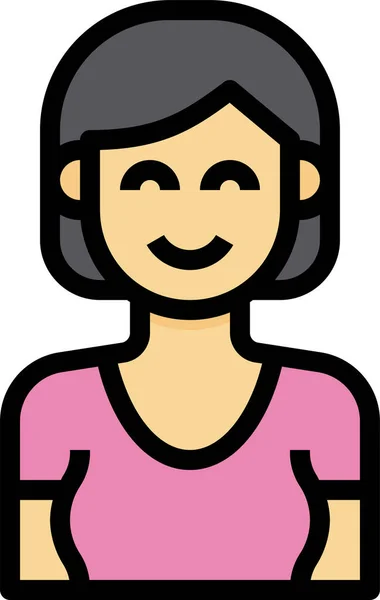 Avatar Vrouw Schattig Pictogram — Stockvector