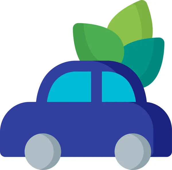 Voiture Icône Écologie Propre Dans Style Plat — Image vectorielle