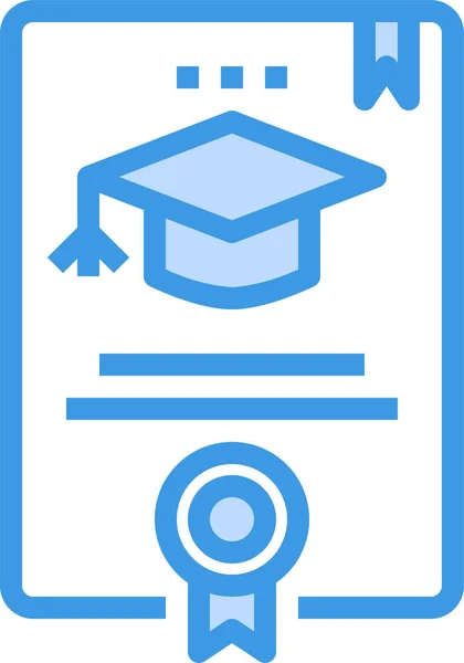 Ikona Vzdělávání Absolventů Certifikátů Stylu Vyplněného Osnovy — Stockový vektor