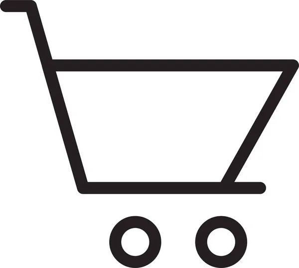Warenkorb Shopping Symbol Umriss Stil — Stockvektor