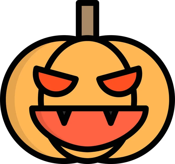 Fiesta Halloween Icono Calabaza Estilo Contorno Lleno — Vector de stock