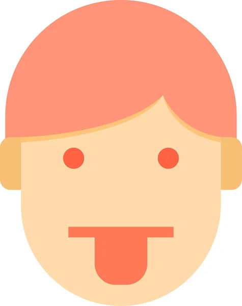 Icono Cara Emoción Avatar Estilo Plano — Vector de stock