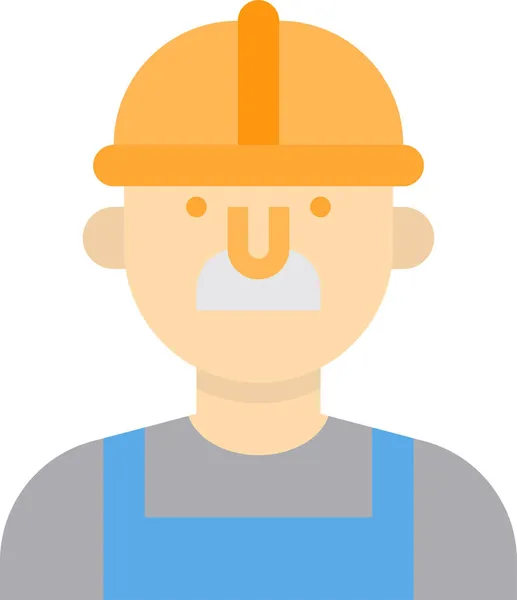 Avatar Construction People Icon Flat Style — Stock Vector