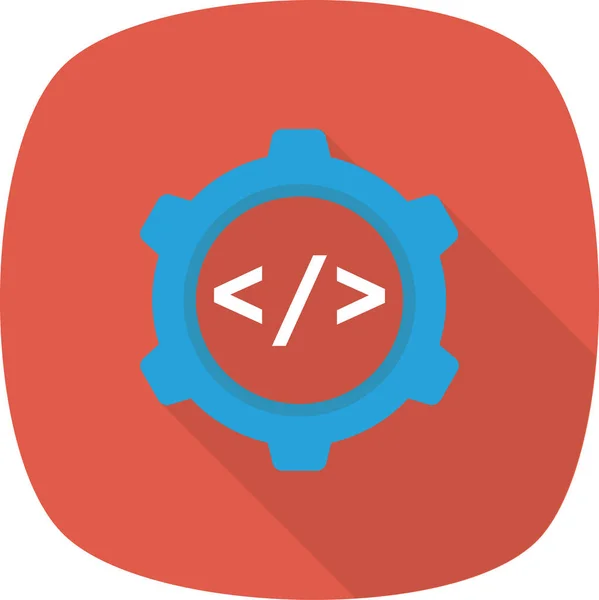 Icono Configuración Código Estilo Plano — Archivo Imágenes Vectoriales