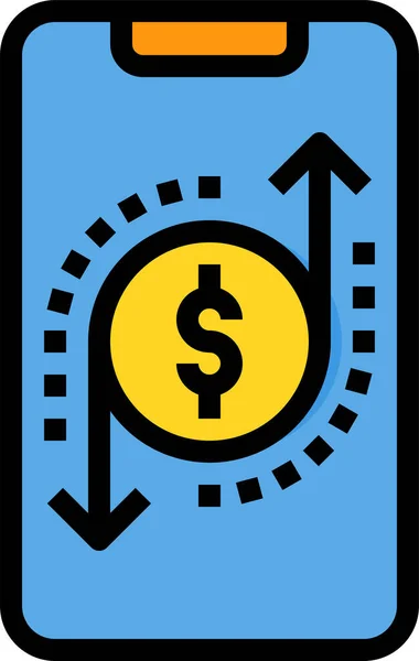 Ikona Wymiany Walut Bankowych Stylu Wypełnionym — Wektor stockowy