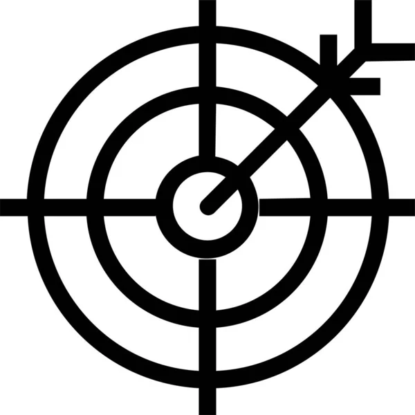 Στόχο Βέλος Bullseye Εικονίδιο Στερεό Στυλ — Διανυσματικό Αρχείο