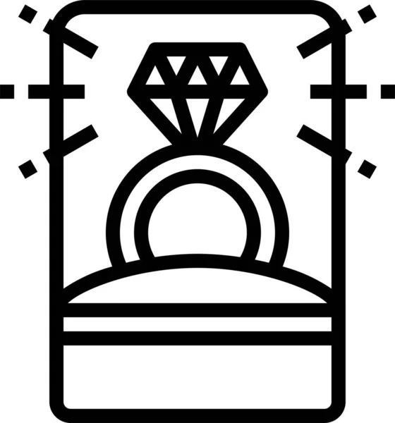 Anillo Boda Amor Icono — Vector de stock