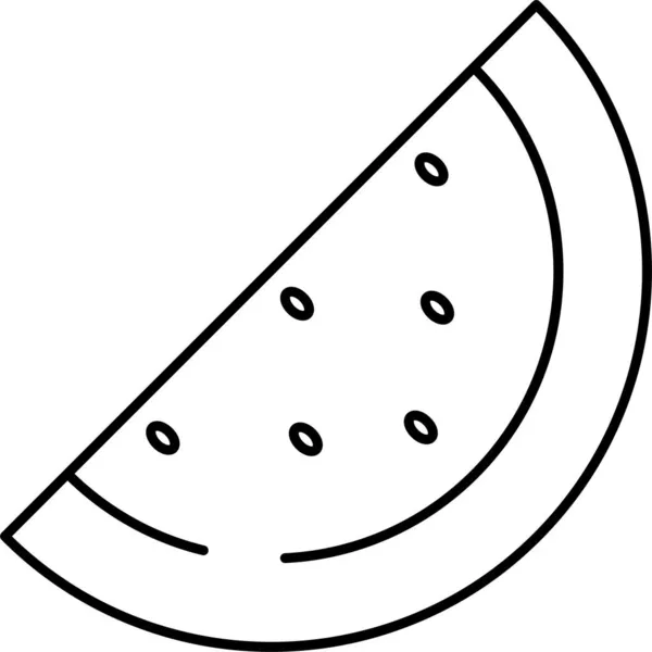 フルーツスイカの新鮮なアイコンのアウトラインスタイル — ストックベクタ