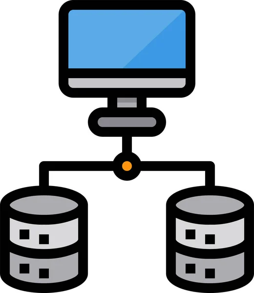 Datenserver Netzwerk Ikone — Stockvektor