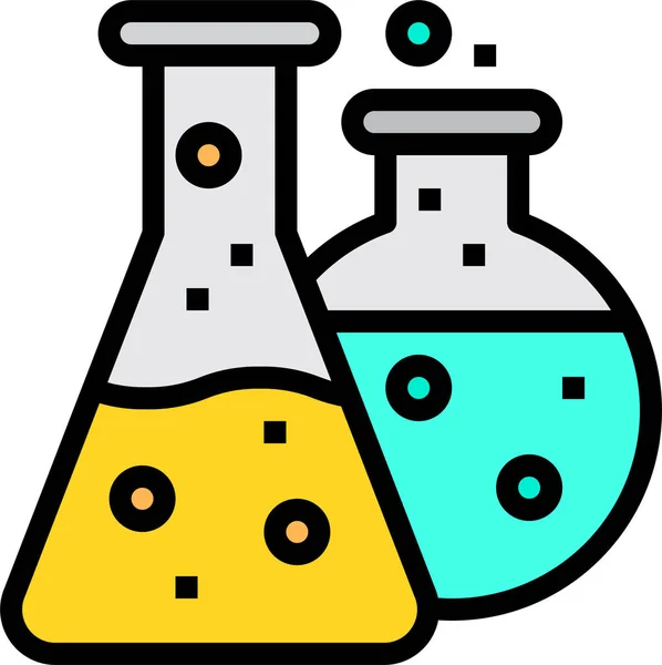 Icono Educación Química Biología Estilo Contorno Lleno — Archivo Imágenes Vectoriales