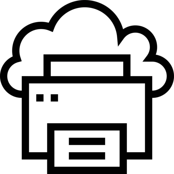 Cloud Computing Copier Icon Συμπαγές Στυλ — Διανυσματικό Αρχείο