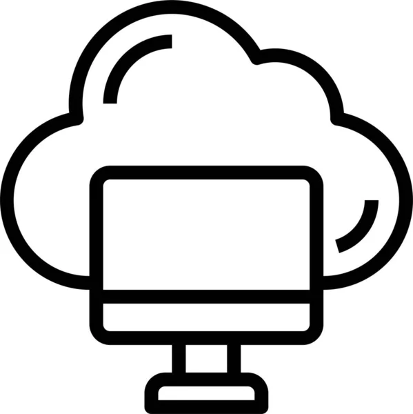 Ícone Dados Computação Nuvem — Vetor de Stock