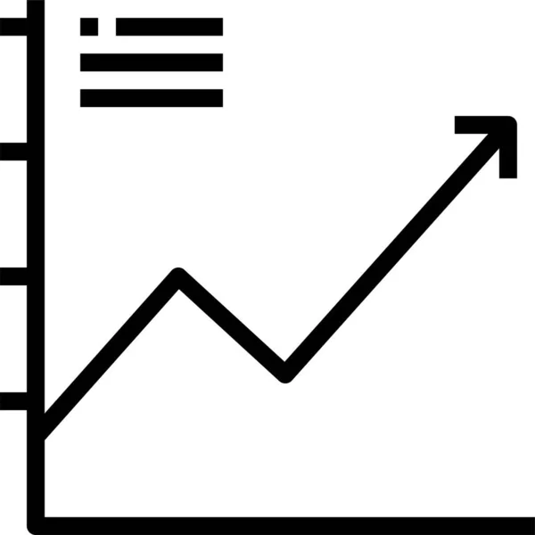 Grafiek Lijn Pictogram Contouren Stijl — Stockvector