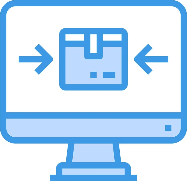 Computer Lieferlogistik Ikone Ausgefülltem Outline Stil — Stockvektor