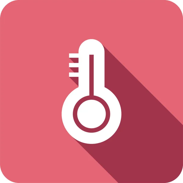 Celcius Degree Heat Icon Long Shadow Style — 스톡 벡터