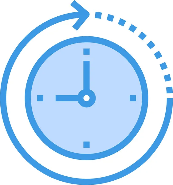 Icono Del Reloj Del Negocio Alarma Estilo Contorno Lleno — Archivo Imágenes Vectoriales