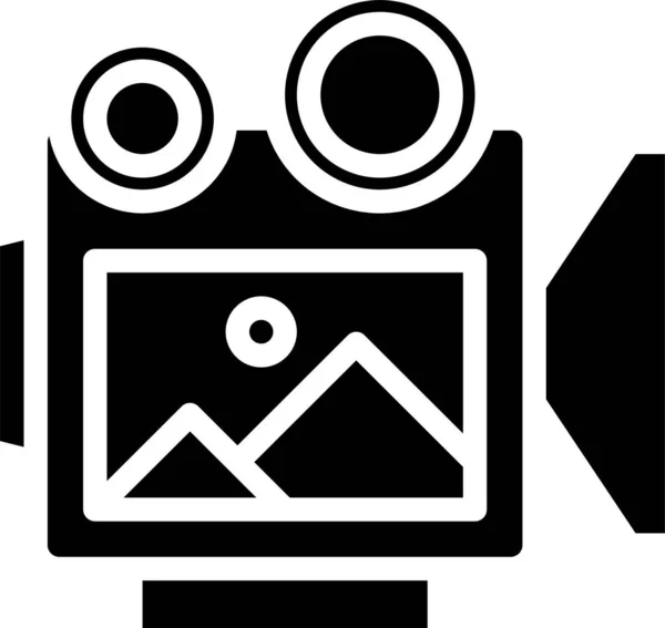 Значок Камери Медіа Фільм Суцільному Стилі — стоковий вектор