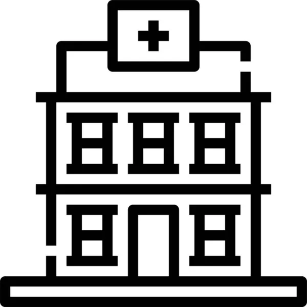 Nemocniční Budova Zdravotní Ikona — Stockový vektor