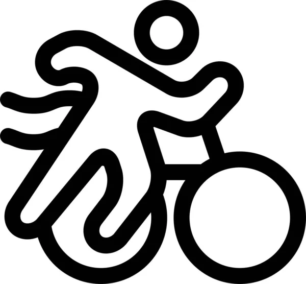 Triathlon Cykel Spel Ikon Kontur Stil — Stock vektor