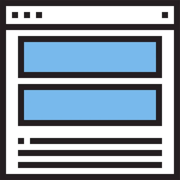 Ikona Interfejsu Przeglądarki Internetowej Zarysie — Wektor stockowy