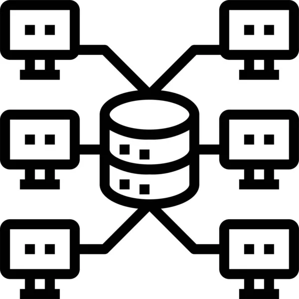 Hosting Datenbank Web Symbol — Stockvektor