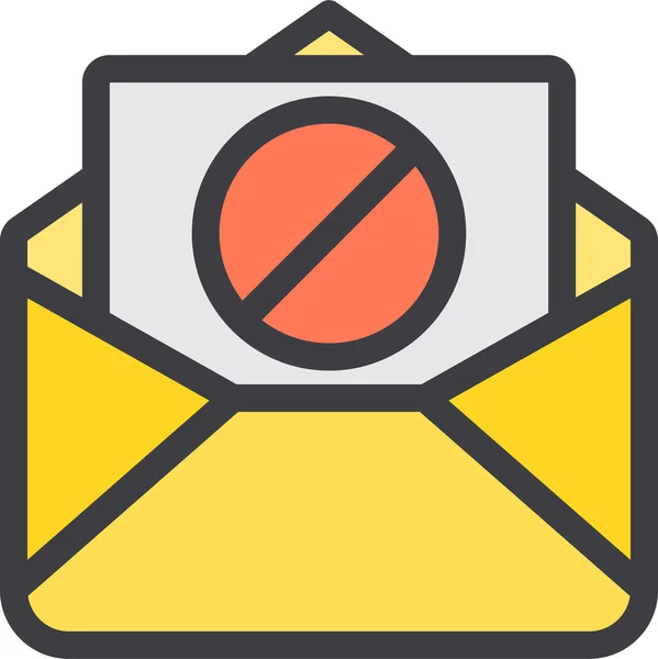 Запрет Связи Значок Электронной Почты Стиле Заполненного Плана — стоковый вектор