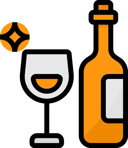 Bebida Vinho Ícone Álcool — Vetor de Stock
