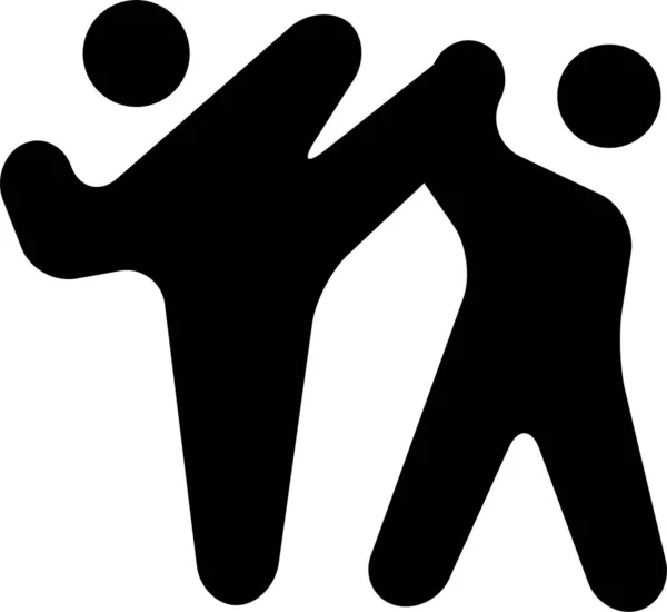 Sport Taekwondo Vechten Pictogram Solide Stijl — Stockvector