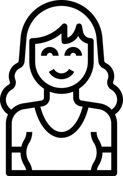 Avatar Femme Icône Mignonne — Image vectorielle