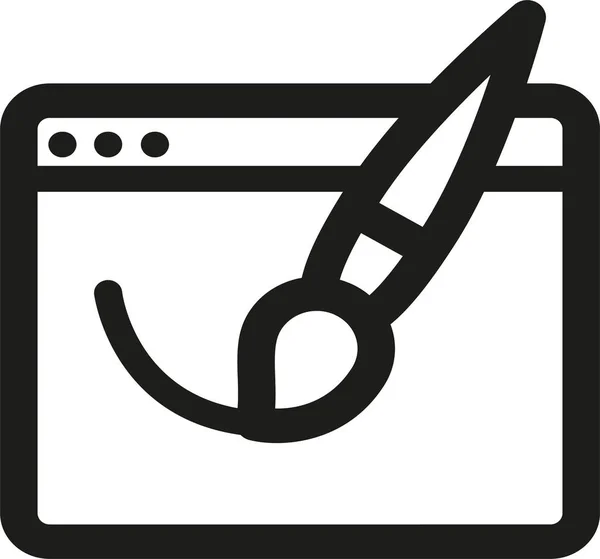Ikona Projektowania Pędzla Web Stylu Zarysu — Wektor stockowy