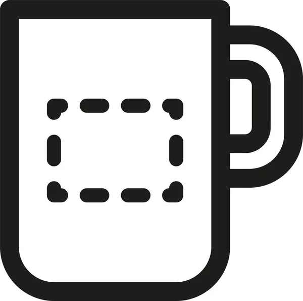 Mug Print Beverage Icon Outline Style — Stock Vector