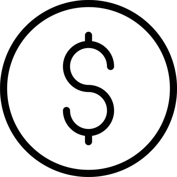现钞货币图标 轮廓样式 — 图库矢量图片