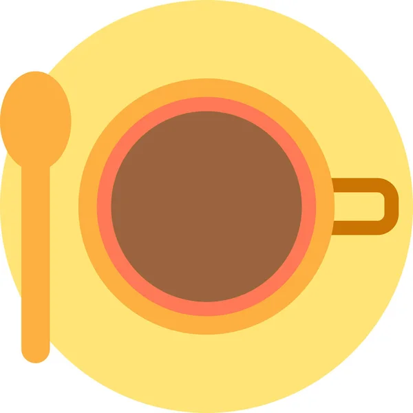 Icono Tienda Café Estilo Plano — Vector de stock