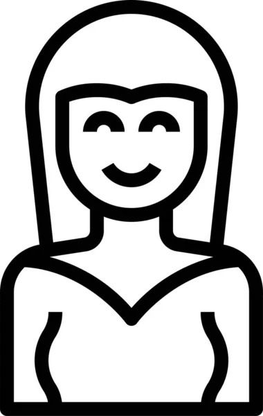 Avatar Frau Niedlich Symbol — Stockvektor