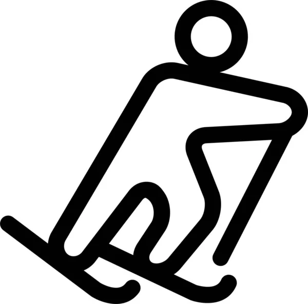 Икона Горнолыжного Спорта Стиле Абрис — стоковый вектор