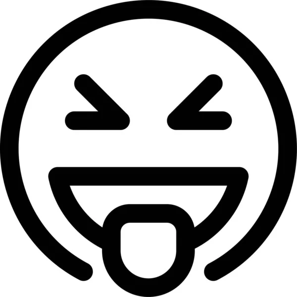 Smiley Gekke Tong Pictogram Omtrek Stijl — Stockvector