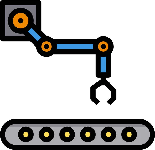 Průmyslový Stroj Vyrábějící Ikony Vyplněném Stylu — Stockový vektor