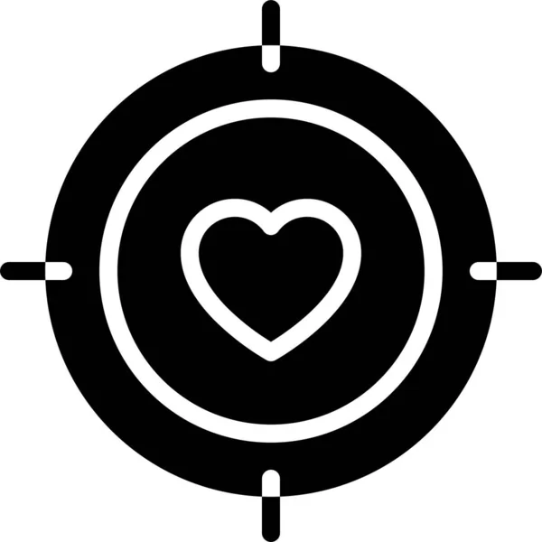 Couple Design Heart Icon Solid Style — Stock Vector