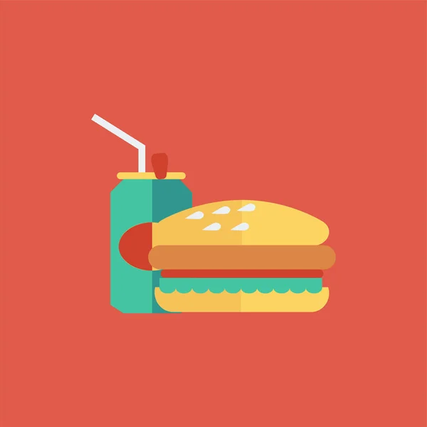 Hambúrguer Cheeseburger Coque Ícone Estilo Plano — Vetor de Stock