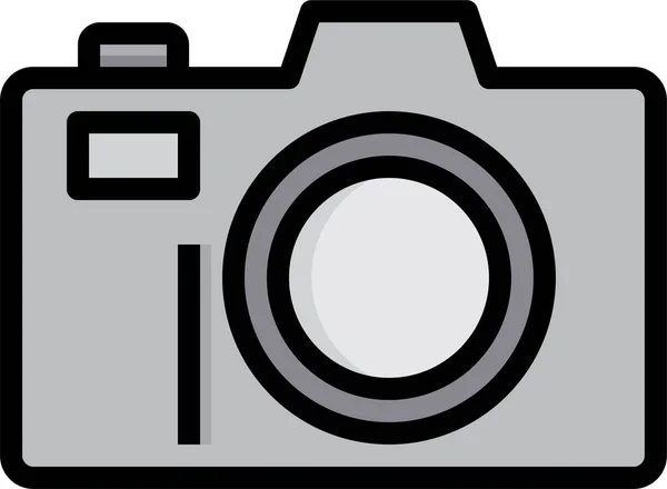 Camera Media Film Pictogram Gevulde Outline Stijl — Stockvector